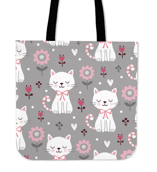 Cute White Cat Tote Bag